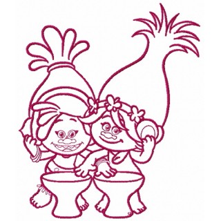 Princess Poppy and DJ Suki 2 embroidery design - Embroidery Design