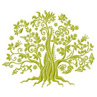 Green tree 3 embroidery design - Embroidery Design