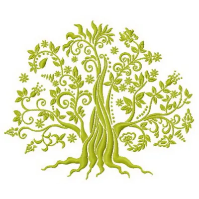 Preview of the Green Tree 3 embroidery design, showcasing a vibrant summer theme for various stitching projects.