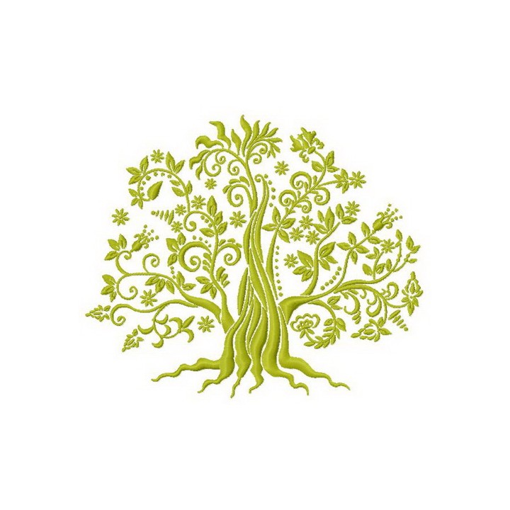 Green tree 3 embroidery design - Embroidery Design