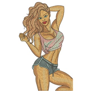 Fitness girl embroidery design - Embroidery Design