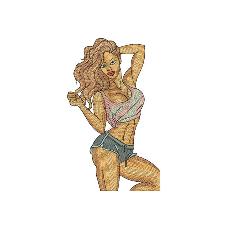 Fitness girl embroidery design - Embroidery Design