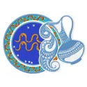 Preview of Aquarius zodiac sign embroidery design featuring intricate details for stitching on various fabrics.