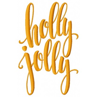 Holly Jolly embroidery design - Embroidery Design
