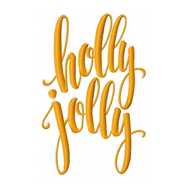 Holly Jolly embroidery design - Embroidery Design