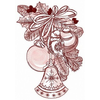 Merry Christmas with tit embroidery design - Embroidery Design