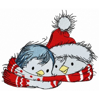 Penguin's Christmas time 3 embroidery design - Embroidery Design