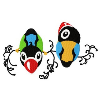 Nosy birds embroidery design - Embroidery Design