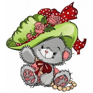 Fashion teddy bear 2 embroidery design - Embroidery Design