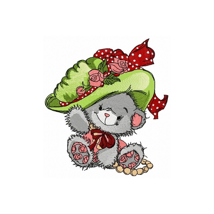 Fashion teddy bear 2 embroidery design - Embroidery Design