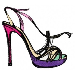 High heel shoe 4 embroidery design - Embroidery Design