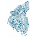 Mosaic wolf 5 embroidery design showcasing a stylized wolf pattern, ideal for t-shirts and hoodies.