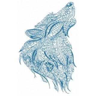 Mosaic wolf 5 embroidery design - Embroidery Design