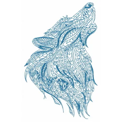 Mosaic wolf 5 embroidery design showcasing a stylized wolf pattern, ideal for t-shirts and hoodies.