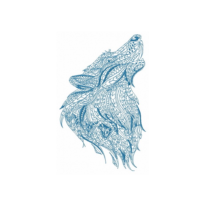 Mosaic wolf 5 embroidery design - Embroidery Design