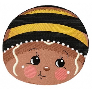 Gingerbread boy in bee costume 2 embroidery design - Embroidery Design