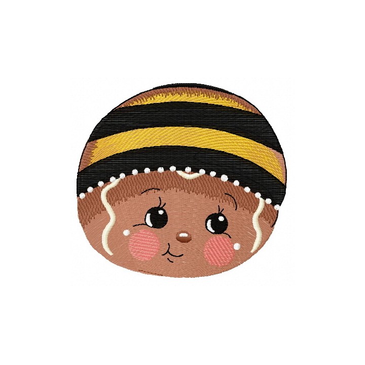 Gingerbread boy in bee costume 2 embroidery design - Embroidery Design