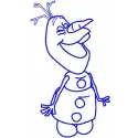Happy Olaf 7 embroidery design featuring a cheerful snowman from Frozen, ideal for children's apparel and accessories.