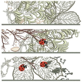 Floral bookmark embroidery design - Embroidery Design