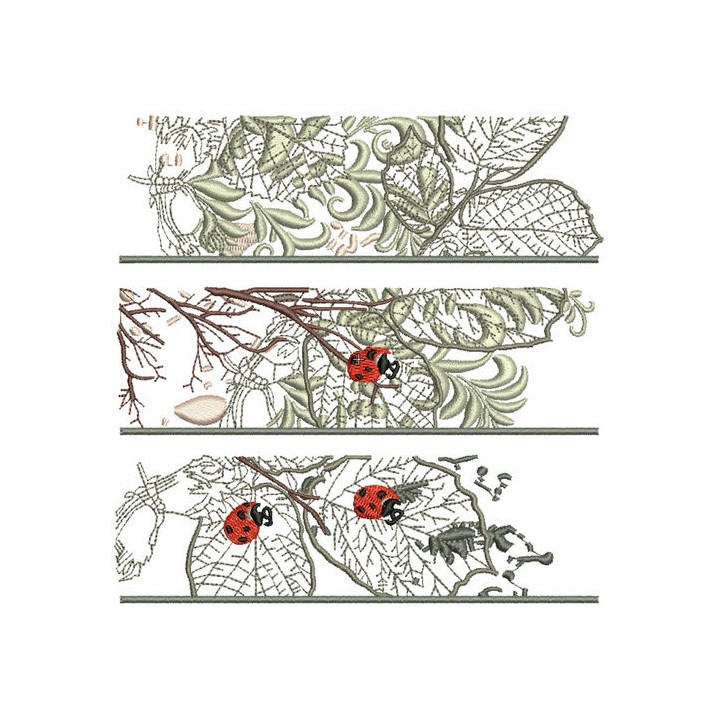 Floral bookmark embroidery design - Embroidery Design