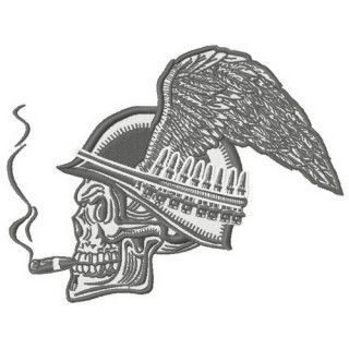 Biker's skull embroidery design - Embroidery Design