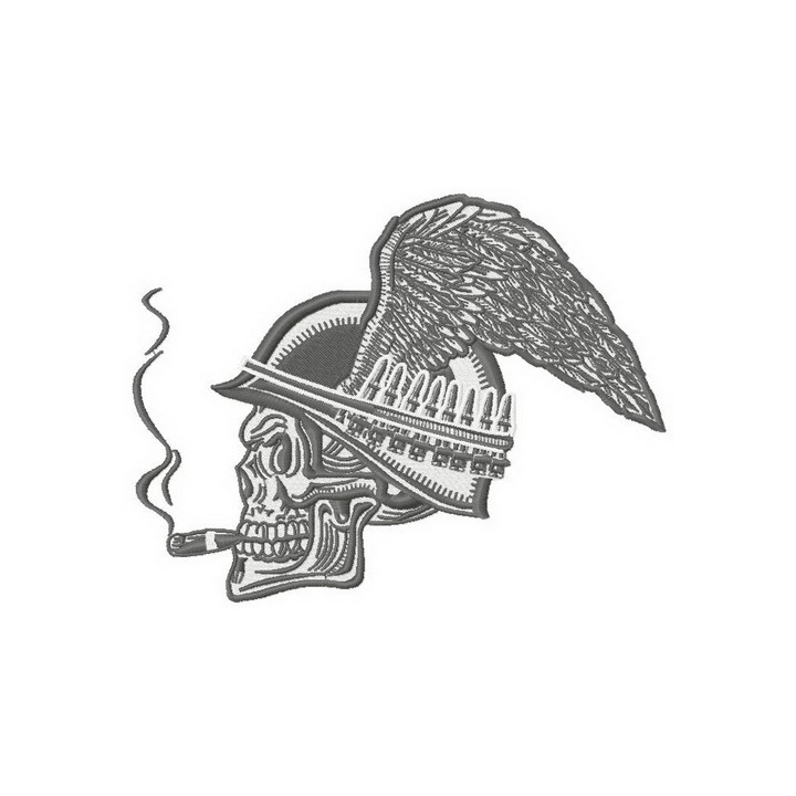 Biker's skull embroidery design - Embroidery Design