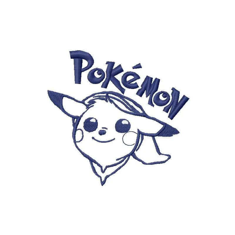 Embroidered Pikachu design showcasing vibrant colors, ideal for t-shirts or baby onesies.