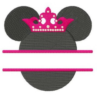 Princess Minnie monogram embroidery design - Embroidery Design