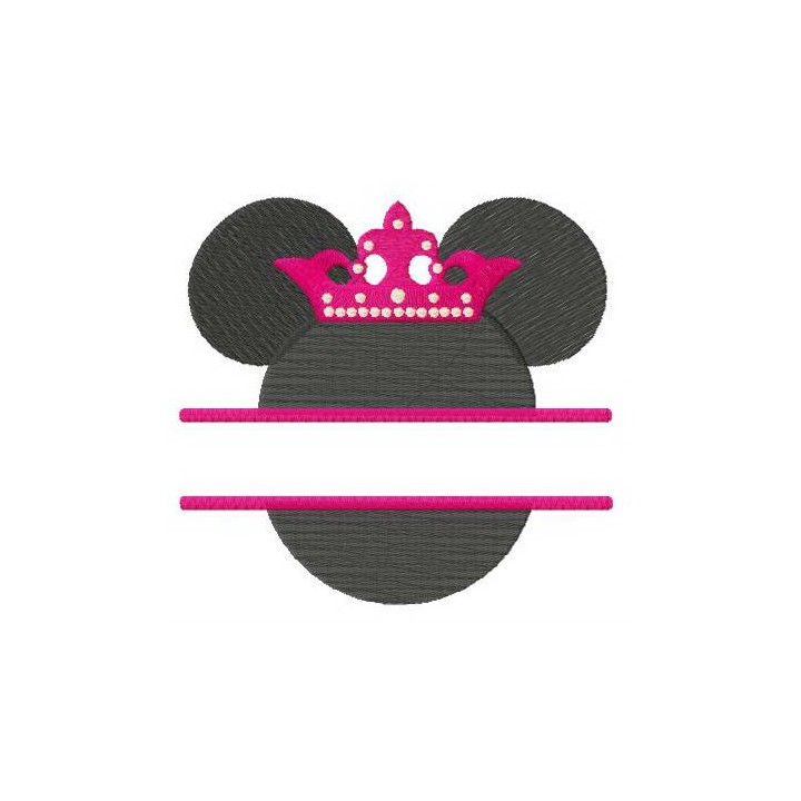 Princess Minnie monogram embroidery design - Embroidery Design