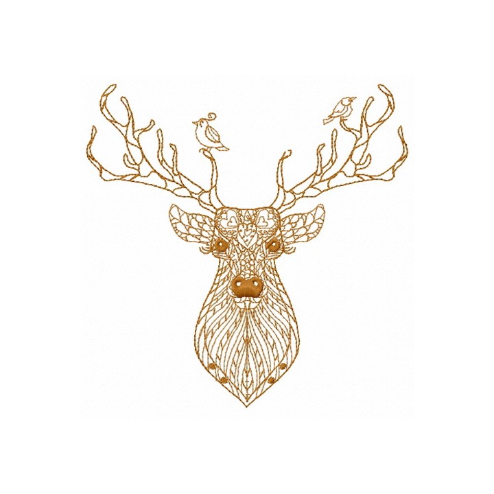 Mosaic deer 5 embroidery design - Embroidery Design