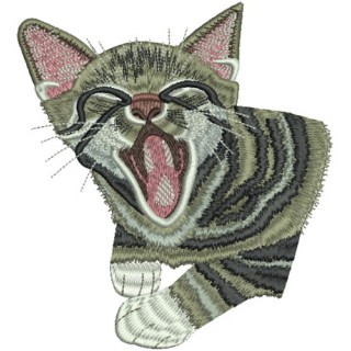 Yawning cat embroidery design - Embroidery Design