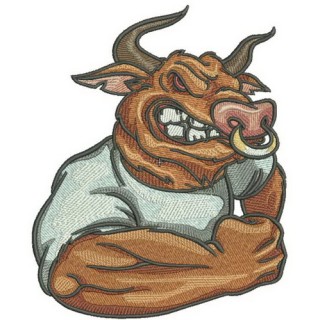 Angry bull embroidery design - Embroidery Design