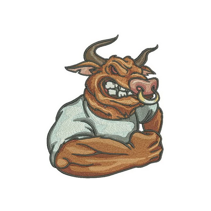 Angry bull embroidery design - Embroidery Design