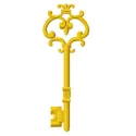 Golden key 9 embroidery design showcasing intricate details, ideal for embellishing home decor or apparel.