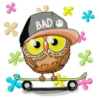 Bad owl embroidery design - Embroidery Design