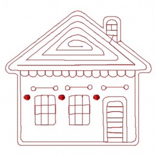 Gingerbread house 5 embroidery design - Embroidery Design