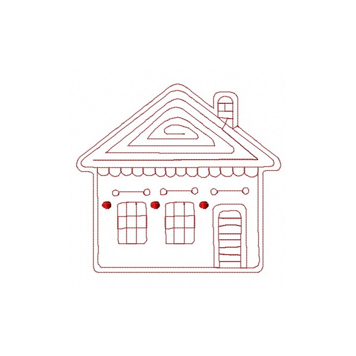 Gingerbread house 5 embroidery design - Embroidery Design