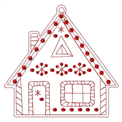 Preview of the Gingerbread House 7 embroidery design, showcasing intricate details for festive stitching projects.