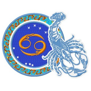 Zodiac sign Cancer 2 embroidery design - Embroidery Design