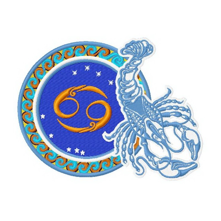 Zodiac sign Cancer 2 embroidery design - Embroidery Design