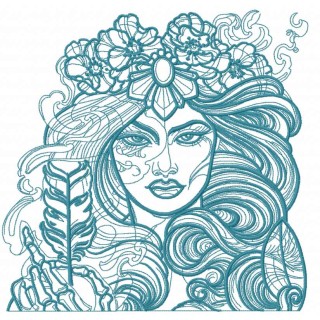 Lady inspiration embroidery design - Embroidery Design