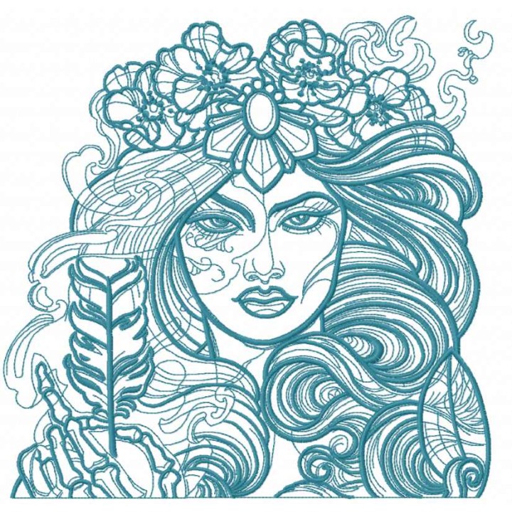 Lady inspiration embroidery design - Embroidery Design