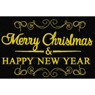 Merry Christmas and Happy New Year embroidery design - Embroidery Design