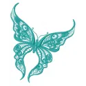 Butterfly 22 embroidery design showcasing a vibrant stitched motif, perfect for embellishing t-shirts and tote bags.