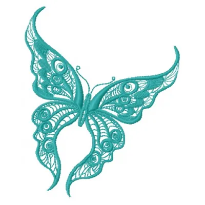Butterfly 22 embroidery design showcasing a vibrant stitched motif, perfect for embellishing t-shirts and tote bags.