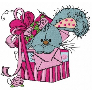 Bunny in the box 2 embroidery design - Embroidery Design
