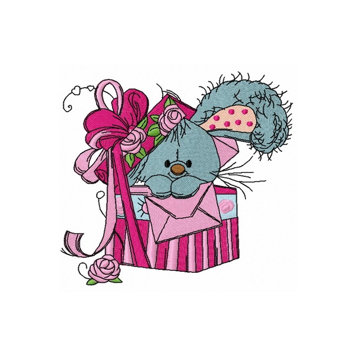 Bunny in the box 2 embroidery design - Embroidery Design