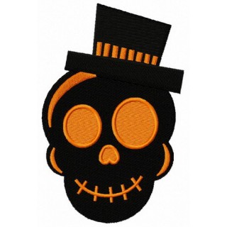 Gentleman skull embroidery design - Embroidery Design