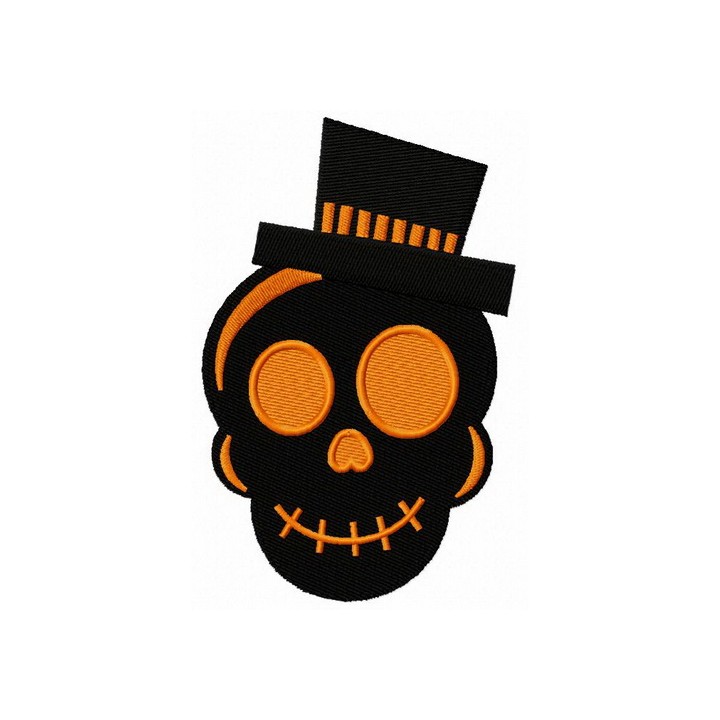 Gentleman skull embroidery design - Embroidery Design