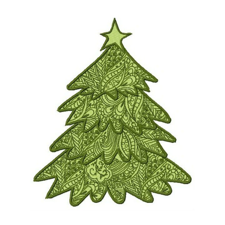 Christmas tree embroidery design - Embroidery Design